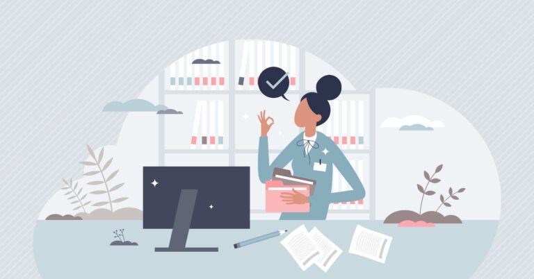 Medical records technician as hospital document assistant tiny p